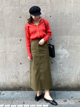 「アイテム（キャスケット）」を使った、AYANOさん（レディース・162cm）の春コーディネート