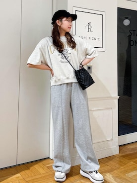 「24SS春の新作」｜「アイテム（帽子）」を使った、AYANOさん（レディース・162cm）の春コーディネート