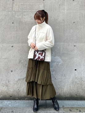 「スクエアトゥ」｜「アイテム（ブルゾン）」を使った、AYANOさん（レディース・162cm）の秋コーディネート