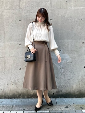 「タックイン」｜「アイテム（パンプス）」を使った、AYANOさん（レディース・162cm）の秋コーディネート