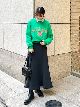 「DISCUS（ディスカス）のアイテム」を使った、AYANOさん（レディース・162cm）の冬コーディネート