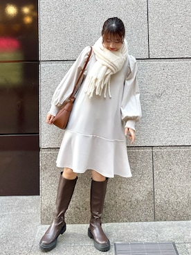 「マイベストコーデ2022」｜「アイテム（バッグ）」を使った、AYANOさん（レディース・162cm）の冬コーディネート