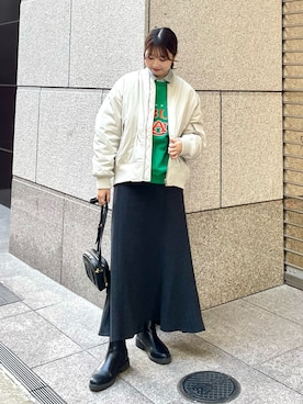 「DISCUS（ディスカス）のアイテム」を使った、AYANOさん（レディース・162cm）の冬コーディネート