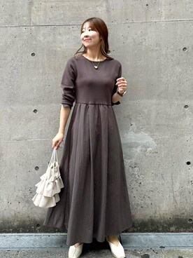 「アイテム（ワンピース/ドレス）」を使った、AYANOさん（レディース・162cm・20代）の秋コーディネート