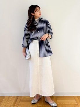 「アイテム（デニムスカート）」を使った、AYANOさん（レディース・162cm）の冬コーディネート