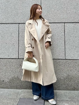 「24SS春の新作」｜「アイテム（トレンチコート）」を使った、AYANOさん（レディース・162cm）の冬コーディネート