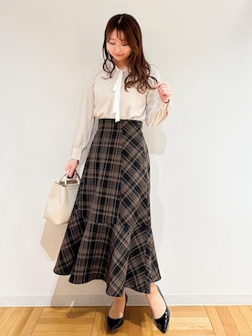 「アイテム（ハンドバッグ）」を使った、AYANOさん（レディース・162cm）の冬コーディネート