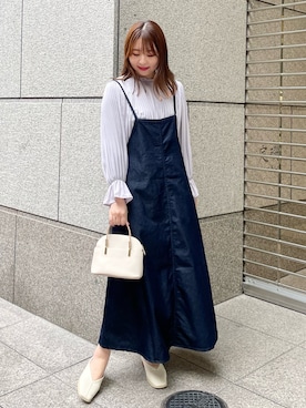 「スクエアトゥ」｜「アイテム（ワンピース/ドレス）」を使った、AYANOさん（レディース・162cm）の春コーディネート