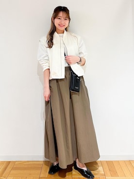 「ロング」｜「アイテム（Tシャツ/カットソー）」を使った、AYANOさん（レディース・162cm）の春コーディネート