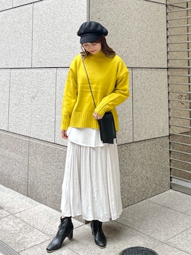 「スクエアトゥ」｜「アイテム（帽子）」を使った、AYANOさん（レディース・162cm）の秋コーディネート