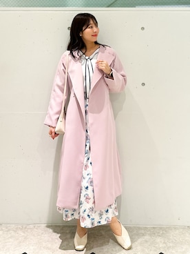 「大人ガーリー」｜「アイテム（トレンチコート）」を使った、AYANOさん（レディース・162cm）の冬コーディネート