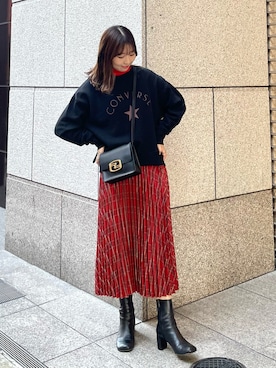「CONVERSE（コンバース）のアイテム（スウェット）」を使った、AYANOさん（レディース・162cm）の秋コーディネート