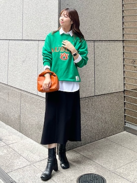 「DISCUS（ディスカス）のアイテム」を使った、AYANOさん（レディース・162cm）の秋コーディネート