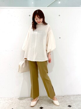 「スクエアトゥ」｜「アイテム（その他シューズ）」を使った、AYANOさん（レディース・162cm）の秋コーディネート