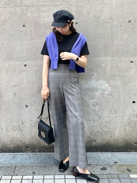 「スクエアトゥ」｜「アイテム（帽子）」を使った、AYANOさん（レディース・162cm）の秋コーディネート