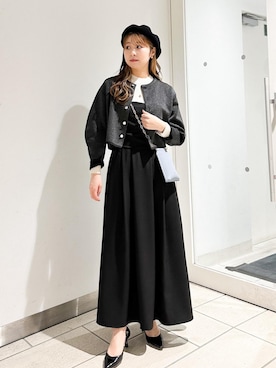 「24SS春の新作」｜「アイテム（ハンチング/ベレー帽）」を使った、AYANOさん（レディース・162cm）の春コーディネート
