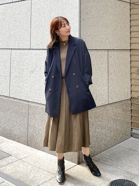 「秋トレンド2021」｜「アイテム（ジャケット/アウター）」を使った、AYANOさん（レディース・162cm）の秋コーディネート