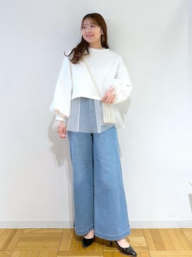 「24SS春の新作」｜「アイテム（スウェット）」を使った、AYANOさん（レディース・162cm）の春コーディネート