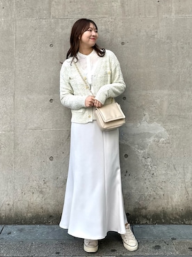 「ROPE' PICNIC（ロペピクニック）のアイテム（スカート）」を使った、AYANOさん（レディース・162cm）の春コーディネート