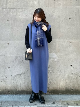 「マイベストコーデ2022」｜「アイテム（ワンピース/ドレス）」を使った、AYANOさん（レディース・162cm）の冬コーディネート