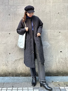 「スクエアトゥ」｜「アイテム（その他アウター）」を使った、AYANOさん（レディース・162cm）の冬コーディネート