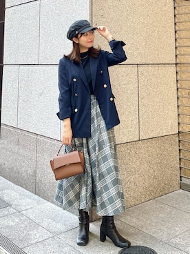 「タックイン」｜「アイテム（キャスケット）」を使った、AYANOさん（レディース・162cm）の秋コーディネート