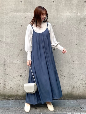 「スクエアトゥ」｜「アイテム（ワンピース/ドレス）」を使った、AYANOさん（レディース・162cm）の春コーディネート