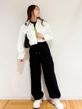 「24SS春の新作」｜「アイテム（デニムジャケット）」を使った、AYANOさん（レディース・162cm）の冬コーディネート