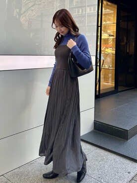 「アイテム（ワンピース/ドレス）」を使った、AYANOさん（レディース・162cm・20代）の冬コーディネート