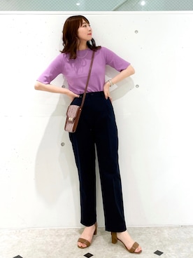 「ごきげんウィーク」｜「アイテム（チノパンツ）」を使った、AYANOさん（レディース・162cm）の春コーディネート