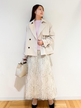 「24SS春の新作」｜「アイテム（トレンチコート）」を使った、AYANOさん（レディース・162cm）の冬コーディネート