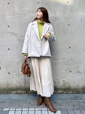 「スクエアトゥ」｜「アイテム（その他アウター）」を使った、AYANOさん（レディース・162cm）の冬コーディネート