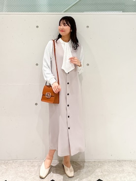 「スクエアトゥ」｜「アイテム（ジャンパースカート）」を使った、AYANOさん（レディース・162cm）の冬コーディネート