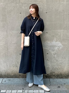 「ROPE' PICNIC（ロペピクニック）の洗える/レーヨンナイロンイージーワイドパンツ（その他パンツ）」を使った、AYANOさん（レディース・162cm）の春コーディネート