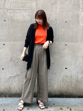 「ROPE' PICNIC（ロペピクニック）のBeauty knit/ハーフスリーブニットトップス/WEB限定カラーあり（ニット/セーター）」を使った、AYANOさん（レディース・162cm）の春コーディネート