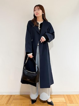 「24SS春の新作」｜「アイテム（トレンチコート）」を使った、AYANOさん（レディース・162cm）の冬コーディネート
