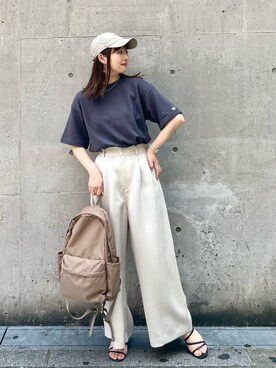 「DISCUS（ディスカス）のアイテム」を使った、AYANOさん（レディース・162cm）の夏コーディネート