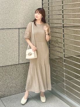 「スクエアトゥ」｜「アイテム（ワンピース/ドレス）」を使った、AYANOさん（レディース・162cm）の秋コーディネート
