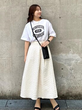 「ショッピング」｜「アイテム（スカート）」を使った、AYANOさん（レディース・162cm）の春コーディネート