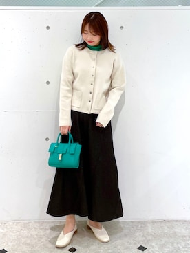 「スクエアトゥ」｜「アイテム（その他シューズ）」を使った、AYANOさん（レディース・162cm）の冬コーディネート