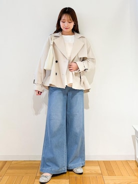 「24SS春の新作」｜「アイテム（トレンチコート）」を使った、AYANOさん（レディース・162cm）の春コーディネート