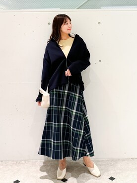 「スクエアトゥ」｜「アイテム（ブルゾン）」を使った、AYANOさん（レディース・162cm）の春コーディネート