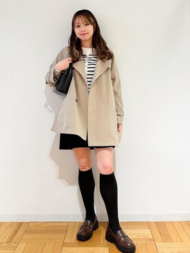 「24SS春の新作」｜「アイテム（トレンチコート）」を使った、AYANOさん（レディース・162cm）の春コーディネート