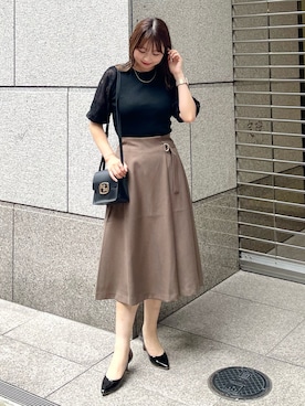 「タックイン」｜「アイテム（パンプス）」を使った、AYANOさん（レディース・162cm）の秋コーディネート