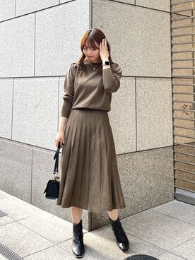 「秋トレンド2021」｜「アイテム（ワンピース/ドレス）」を使った、AYANOさん（レディース・162cm）の秋コーディネート