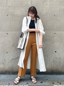 「タックイン」｜「アイテム（ワンピース/ドレス）」を使った、AYANOさん（レディース・162cm）の夏コーディネート