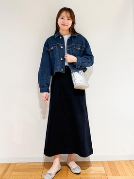 「24SS春の新作」｜「アイテム（デニムジャケット）」を使った、AYANOさん（レディース・162cm）の春コーディネート