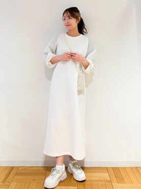 「24SS春の新作」｜「アイテム（ワンピース/ドレス）」を使った、AYANOさん（レディース・162cm）の春コーディネート