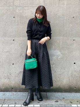 「ROPE' PICNIC（ロペピクニック）のバニティショルダーバッグ（ショルダーバッグ）」を使った、AYANOさん（レディース・162cm）の秋コーディネート