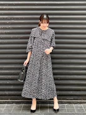 「秋トレンド2021」｜「アイテム（ワンピース/ドレス）」を使った、AYANOさん（レディース・162cm）の秋コーディネート